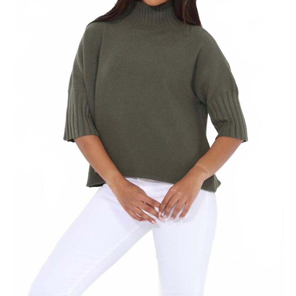 NEW RAIN AND ROSE natasha classic knit sweater top in green